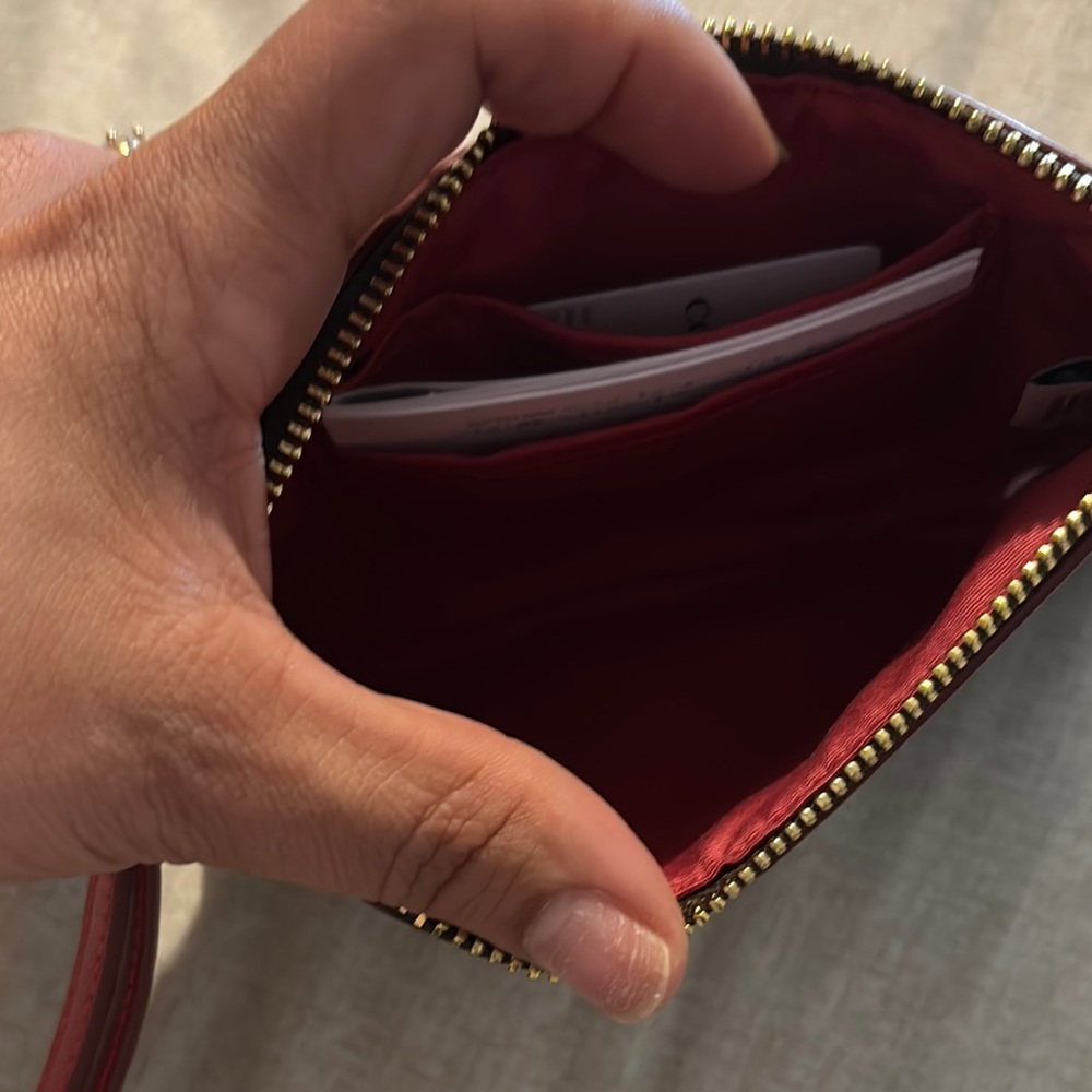 Coach Black and Burgundy Wristlet - Picture 3 of 3